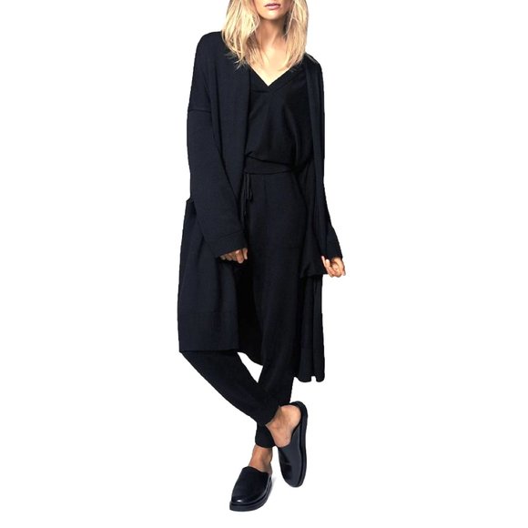 B NEW YORK Recycled 'Ultimate Sweater Duster' in BLACK - Picture 1 of 7